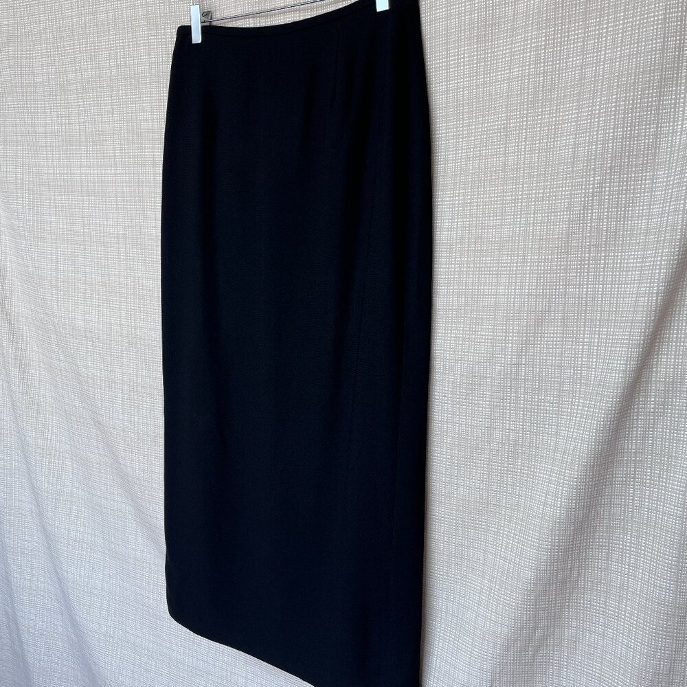 Vintage Black Pencil Skirt Long Column Skirt Modern Elegant Capsule War… - Picture 4 of 13